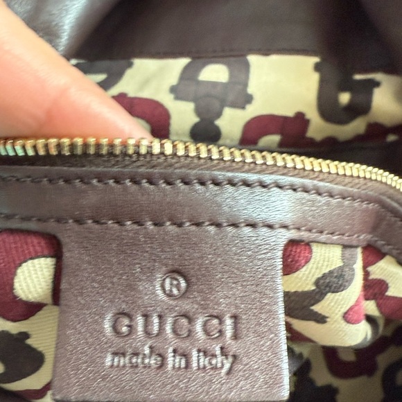 Authentic Gucci GG Signature Medium Hysteria Brown Hobo Leather Bag - Picture 11 of 14